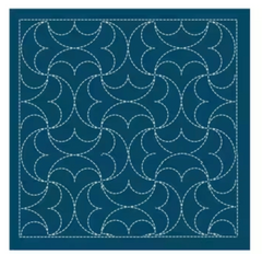 Sashiko Sampler Hangetsu-tsunagi Navy -- Emma Creation