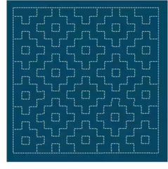Sashiko Sampler Kaki-no-hana Navy -- Emma Creation