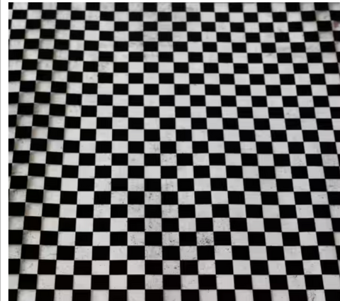 Black Checkerboard Vinyl 1/2yd -- Sallie Tomato