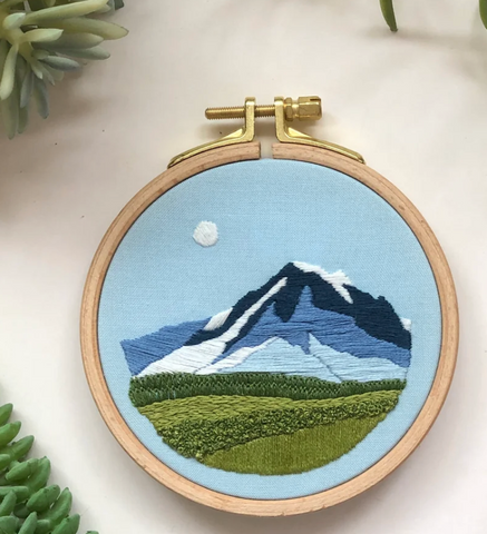 Mountain View- Landscape Embroidery Kit for Beginners -- MCreativeJ