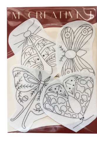 Moths - Peel Stick and Stitch Hand Embroidery Patterns for DIY Crafting -- MCreativeJ