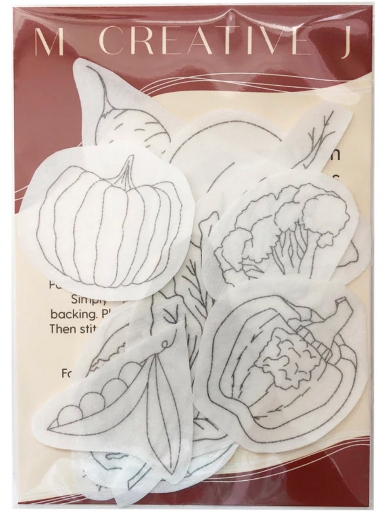 Veggie Delight - Peel Stick and Stitch Hand Embroidery Patterns -- MCreativeJ