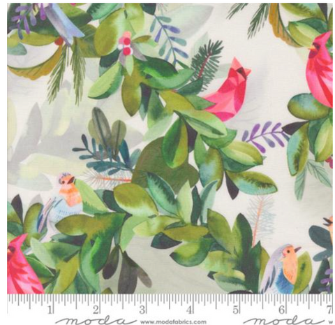 Garland Aviary in Snowflake -- Love And Cheer by Amarilys Henderson -- Moda Fabrics