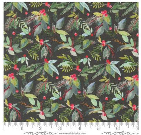 Greenery Christmas Leaves  in Evergreen -- Love And Cheer by Amarilys Henderson -- Moda Fabrics