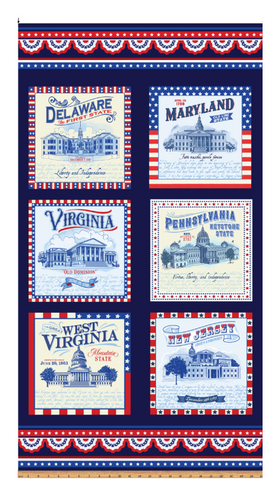State Panel -- All Mid-Atlantic Shop Hop Exclusive Fabric -- Benartex Fabrics