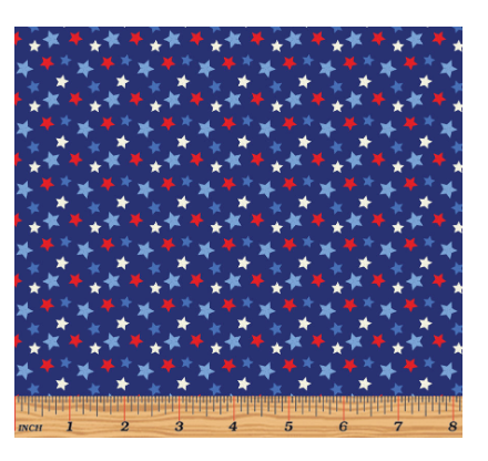 Red, White, Blue Stars on Blue -- All Mid-Atlantic Shop Hop Exclusive Fabric -- Benartex Fabrics (PREORDER)