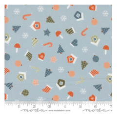 Handmade Ornaments in Sky  -- Purrfect Christmas by Elena Amo for Moda Fabrics