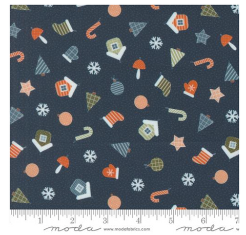 Handmade Ornaments in Midnight  -- Purrfect Christmas by Elena Amo for Moda Fabrics
