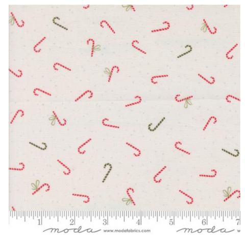 Candy Canes in Pearl -- Purrfect Christmas by Elena Amo for Moda Fabrics