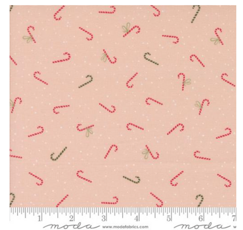 Candy Canes in Bubblegum -- Purrfect Christmas by Elena Amo for Moda Fabrics