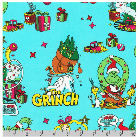 SNOW by Dr. Seuss Enterprises from How the Grinch Stole Christmas --- Robert Kaufman Fabrics