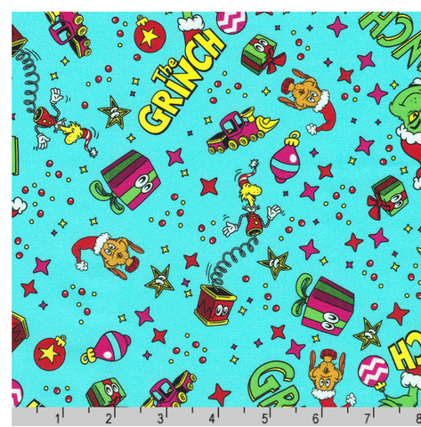 SNOW multi by Dr. Seuss Enterprises from How the Grinch Stole Christmas --- Robert Kaufman Fabrics