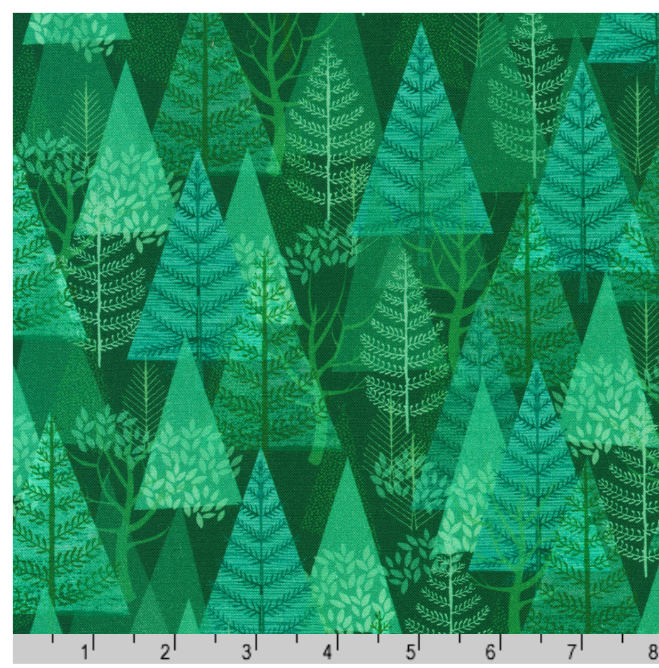EVERGREEN Trees by Lynn Horrabin from Festive Fauna-- Robert Kaufman