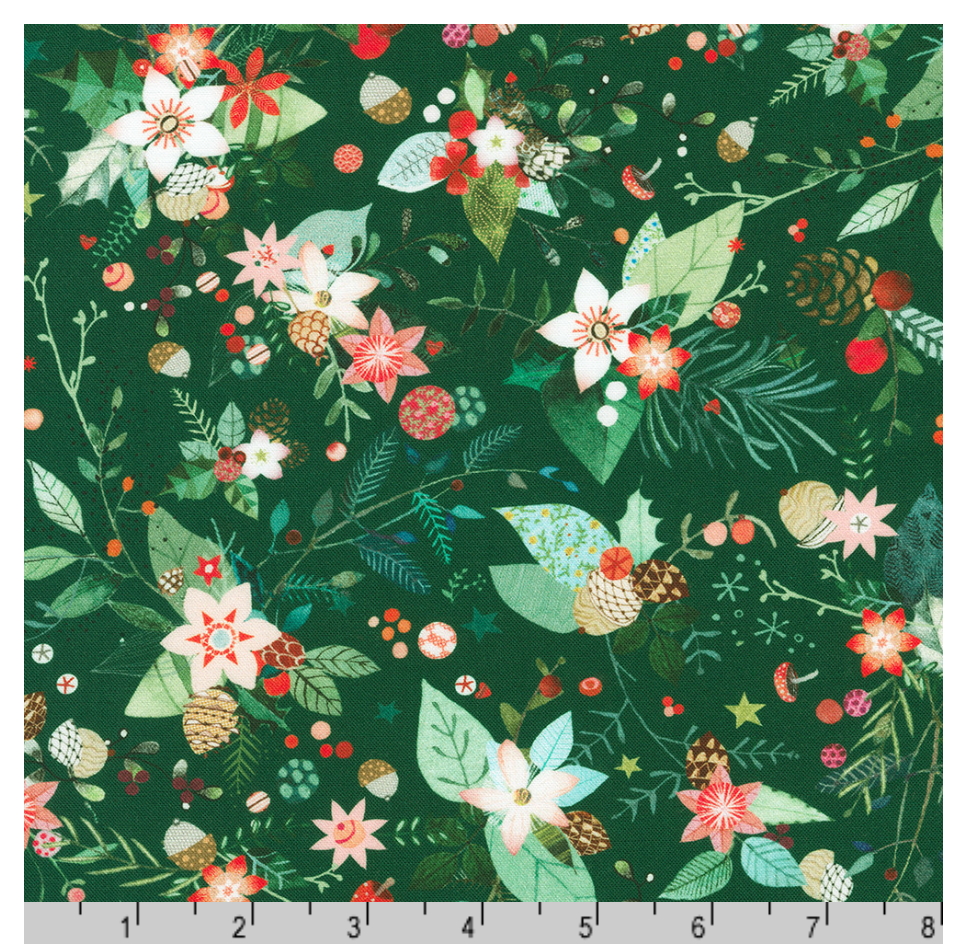 HOLLY Florals by Lynn Horrabin from Festive Fauna-- Robert Kaufman