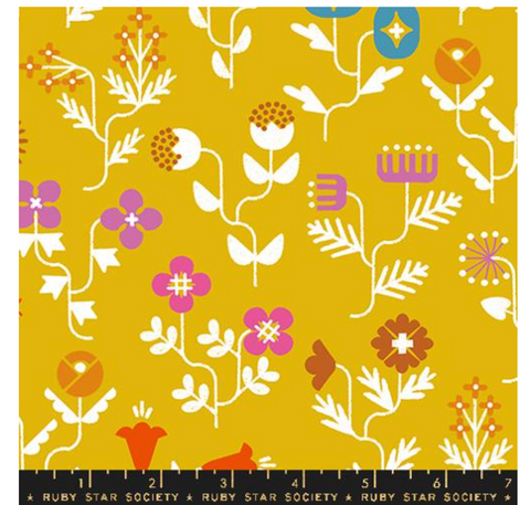 Forget Me Not Canvas in Golden Rod -- Salutations by Rashida Coleman Hale for Ruby Star Society