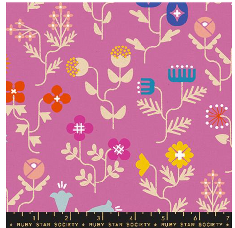 Forget Me Not Canvas in Heliotrope-- Salutations by Rashida Coleman Hale for Ruby Star Society