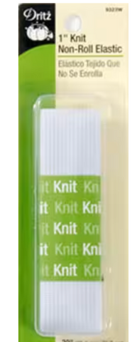 White Non-Roll Knit Elastic 1in x 30in -- Dritz
