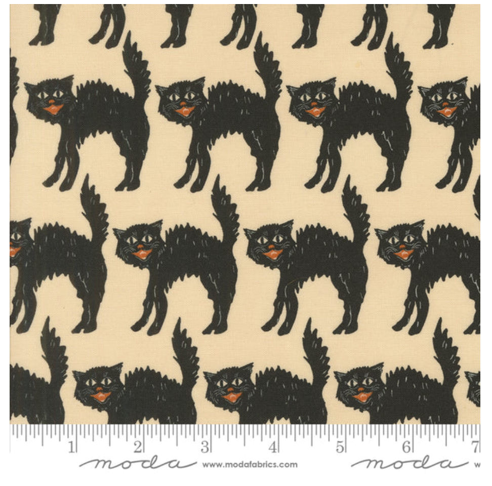 Black Cats in Bone  ---  Home Sweet Haunt -- Stacy Iest Hsu -- Moda Fabrics