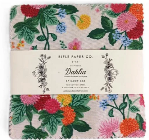 Dahlia 5" precut pack -- Rifle Paper Co for Cotton + Steel