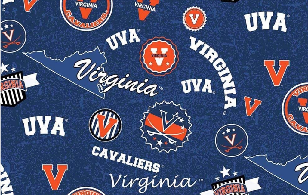 Virginia Cavaliers NCAA College Home State Sykel Cotton Fabric UVA