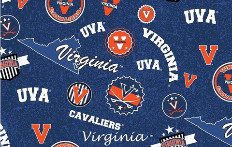 Virginia Cavaliers NCAA College Home State Sykel Cotton Fabric UVA