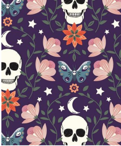 Spellbound - Skull and Floral by Sally Mountain for Dashwood Studio