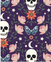 Spellbound - Skull and Floral by Sally Mountain for Dashwood Studio