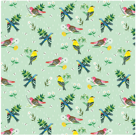 Morning Birdsong Light Teal  -- Prairie Heart By KATIE DAISY -- Benartex Fabrics