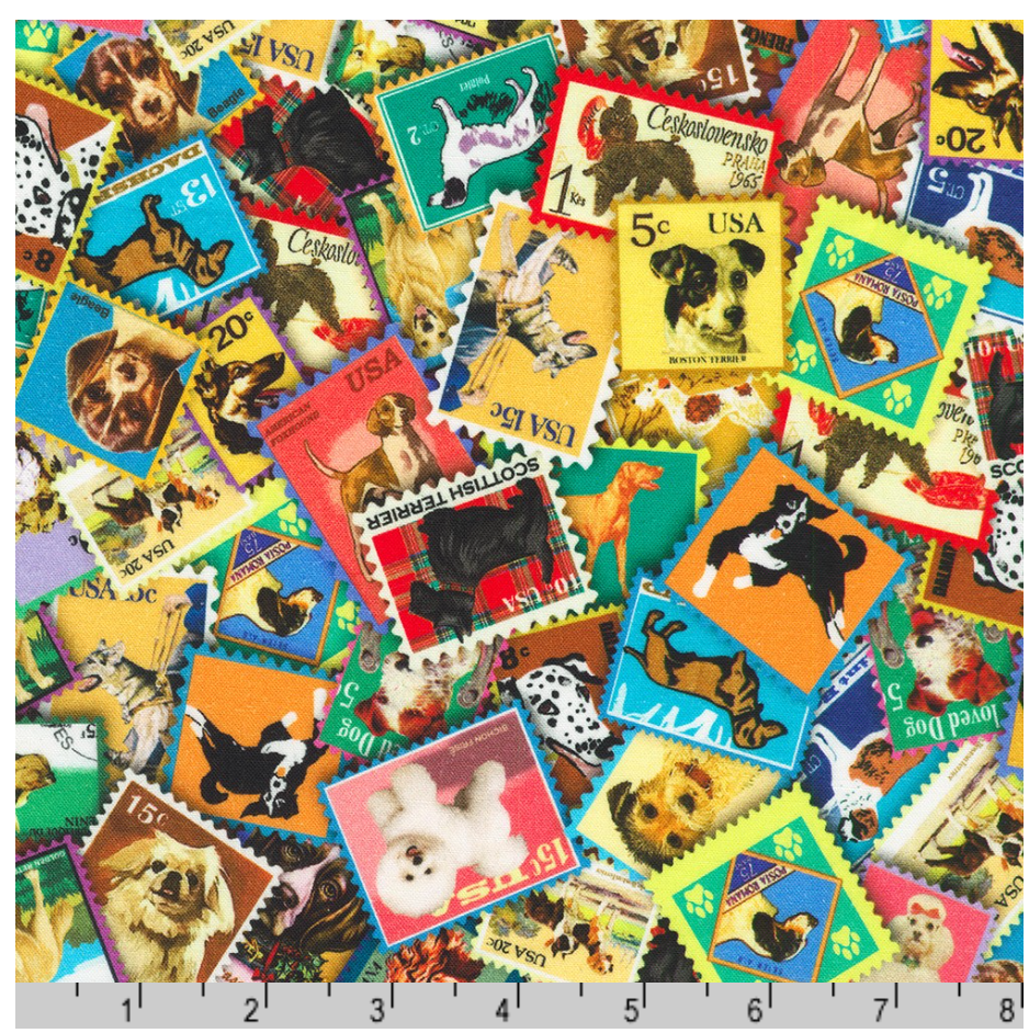 MULTI Dogs on Stamps by Lewis T. Johnson from Everyday Favorites -- Robert Kaufman
