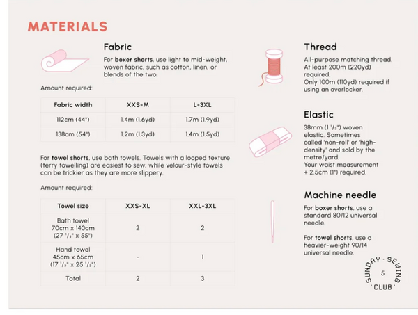 Beach Towel Shorts -- Advanced Beginner/Intermediate Garment Making