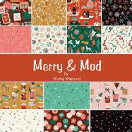 5" charm pack (42pcs) --Merry & Mod by Shelby Warwood -- Cloud 9
