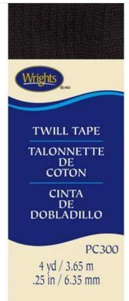Twill Tape Black 1/4"