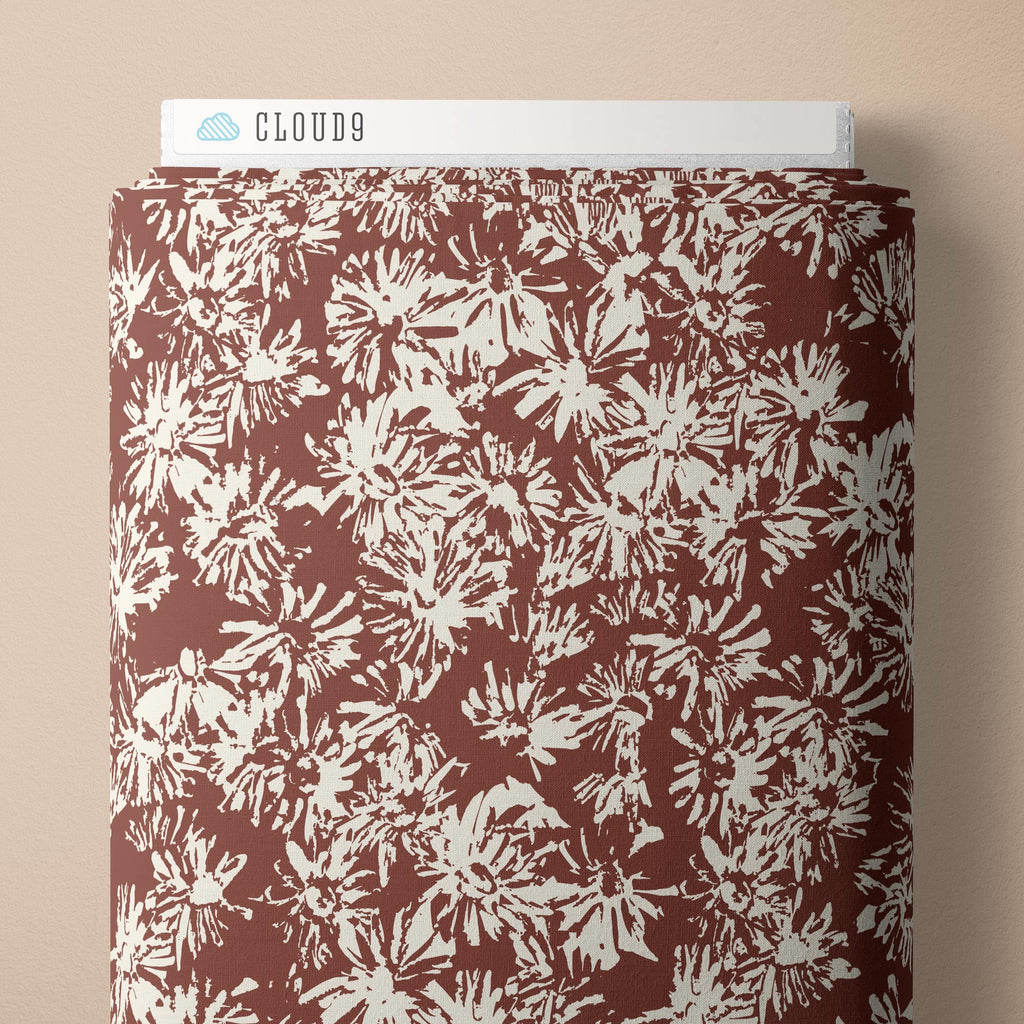 Wild Blooms | Rust Quilting Cotton -- Indigo and Sienna by Hello Aunty Design -- Cloud 9