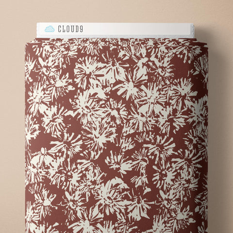 Wild Blooms | Rust Quilting Cotton -- Indigo and Sienna by Hello Aunty Design -- Cloud 9