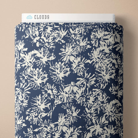 Wild Blooms Double Gauze -- Indigo and Sienna by Hello Aunty Design -- Cloud 9