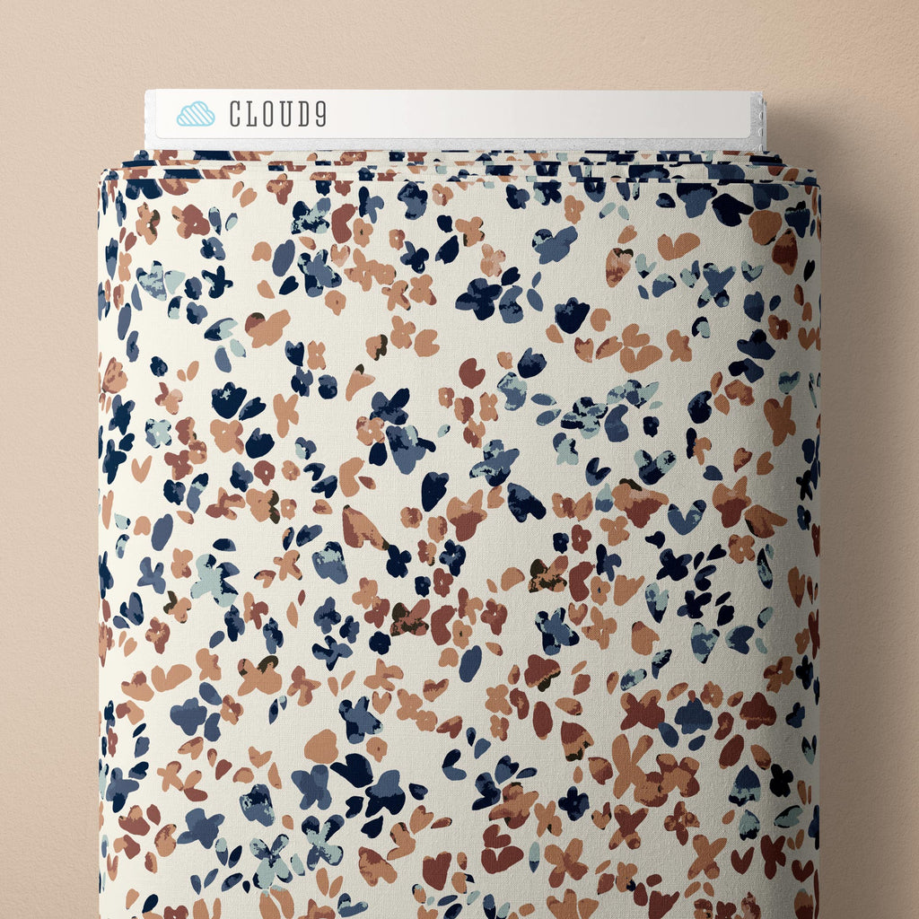 Wild Ditsy Quilting Cotton -- Indigo and Sienna by Hello Aunty Design -- Cloud 9