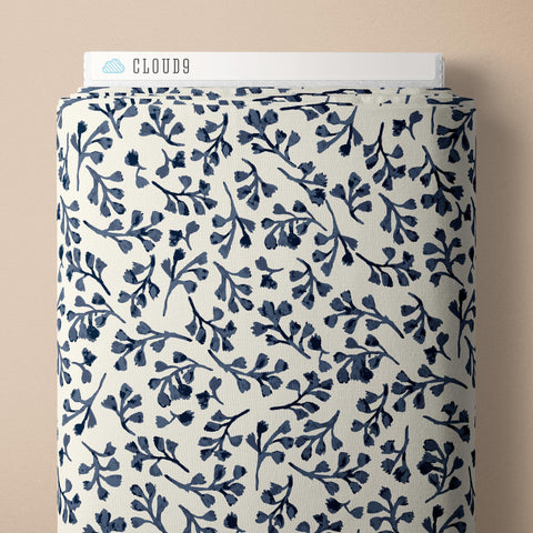 Wild Foliage | Blue Quilting Cotton -- Indigo and Sienna by Hello Aunty Design -- Cloud 9