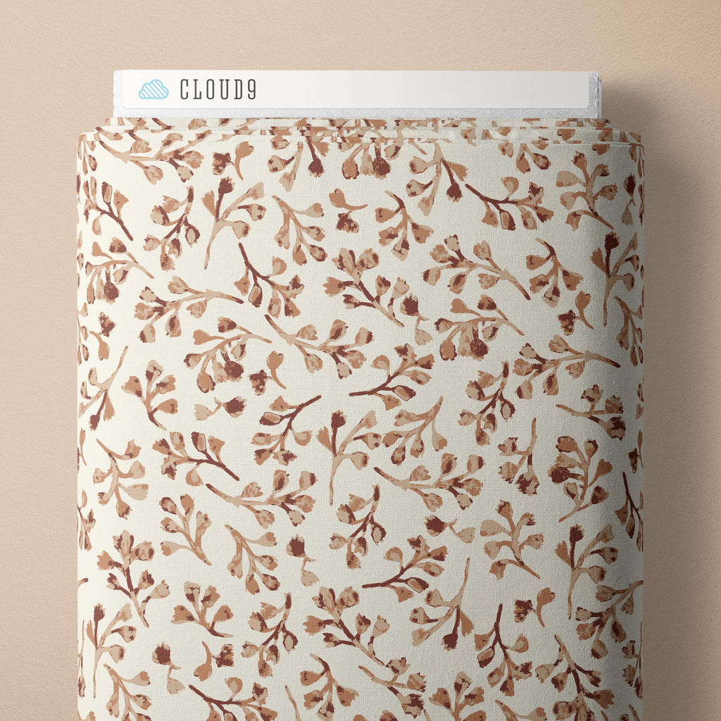 Wild Foliage | Soft Brown Quilting Cotton -- Indigo and Sienna by Hello Aunty Design -- Cloud 9