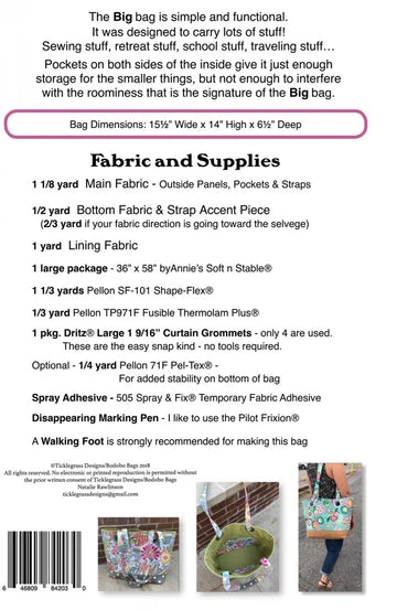 The Big Bag Class -- Advanced Beginner/Intermediate Bag Making