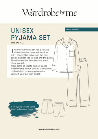 Unisex Pyjama Set Pattern -- Wardrobe by Me (Copy)