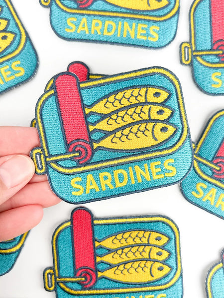 Sardines Patch – Retro Embroidered Iron-On Patch for Foodies