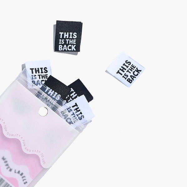 This is The Back Woven Sewing Labels |
