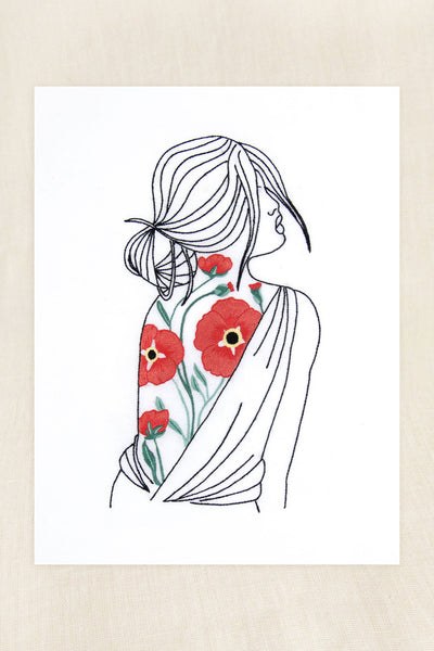 DMC Designer Embroidery Kit - Portrait Poppies