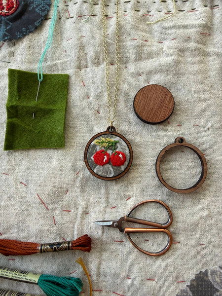 Cherries Embroidery Necklace Kit