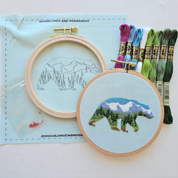 Mountain Bear Embroidery Kit
