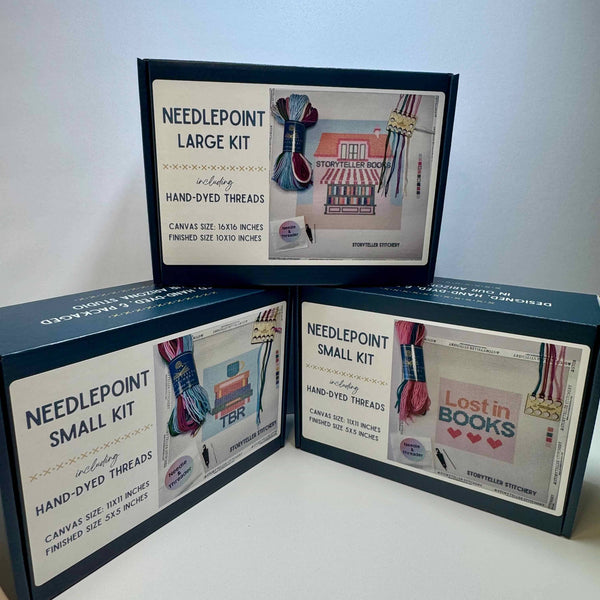 Lost in Books — Modern Needlepoint Kit (Small Design)