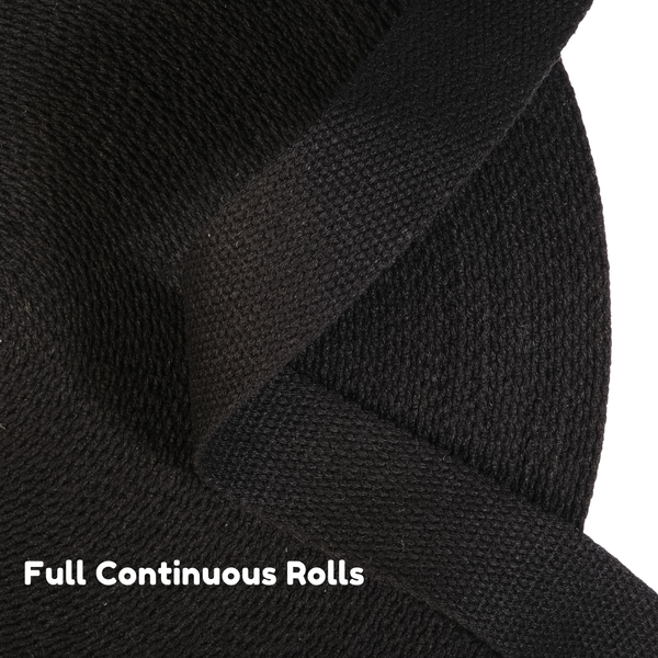 1.5"  Black Heavy Cotton Webbing for Sewing Roll