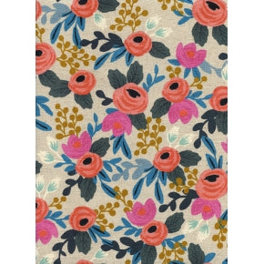 Rosa Floral - Natural Canvas -- Les Fleurs  by Rifle Paper Co. for C + Steel