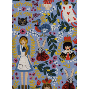 Wonderland - Light Blue Canvas Metallic Fabric -- Cotton + Steel Fabrics