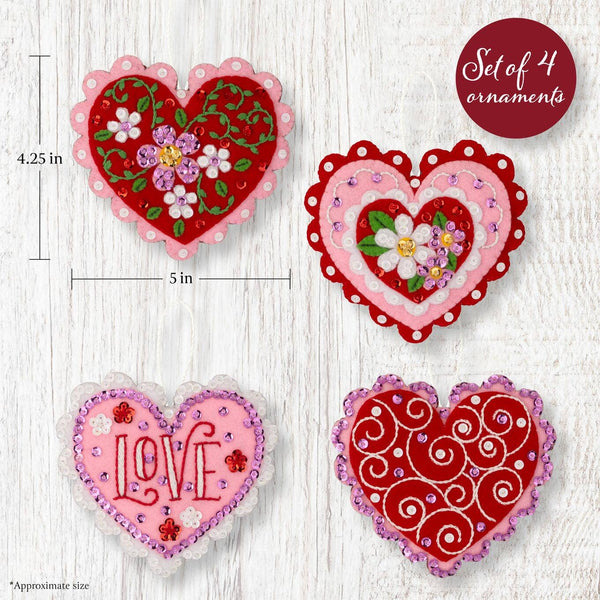 Bucilla® Seasonal Felt Ornaments Kit - Heartfelt Treasures